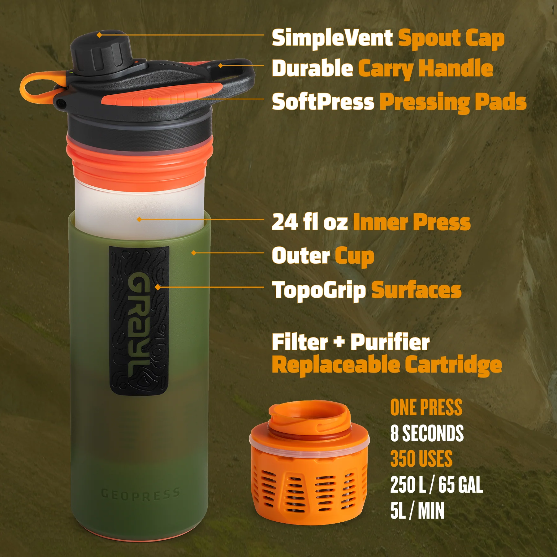 24oz GeoPress® Purifier - Nature - Image 14