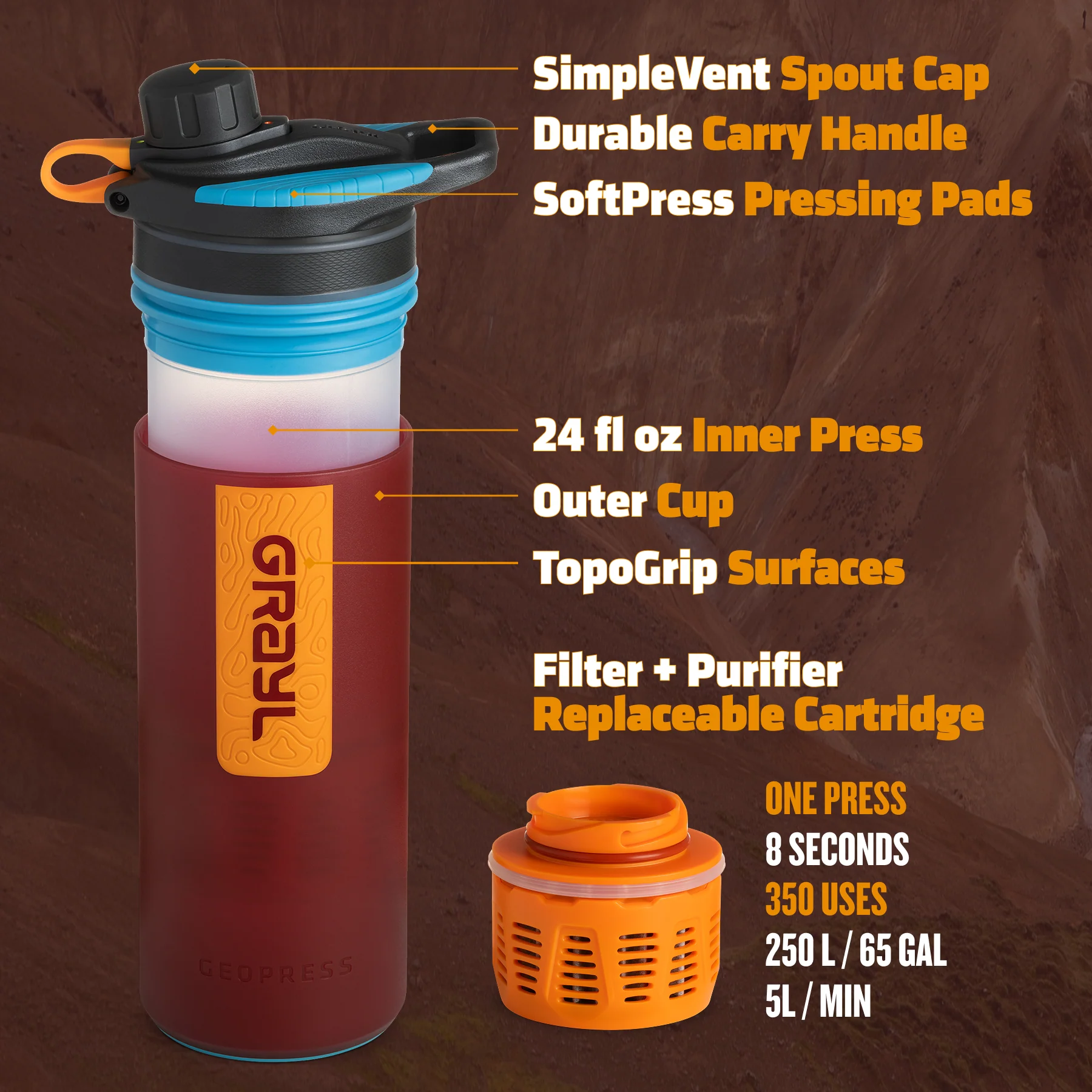 24oz GeoPress® Purifier - Nature - Image 30