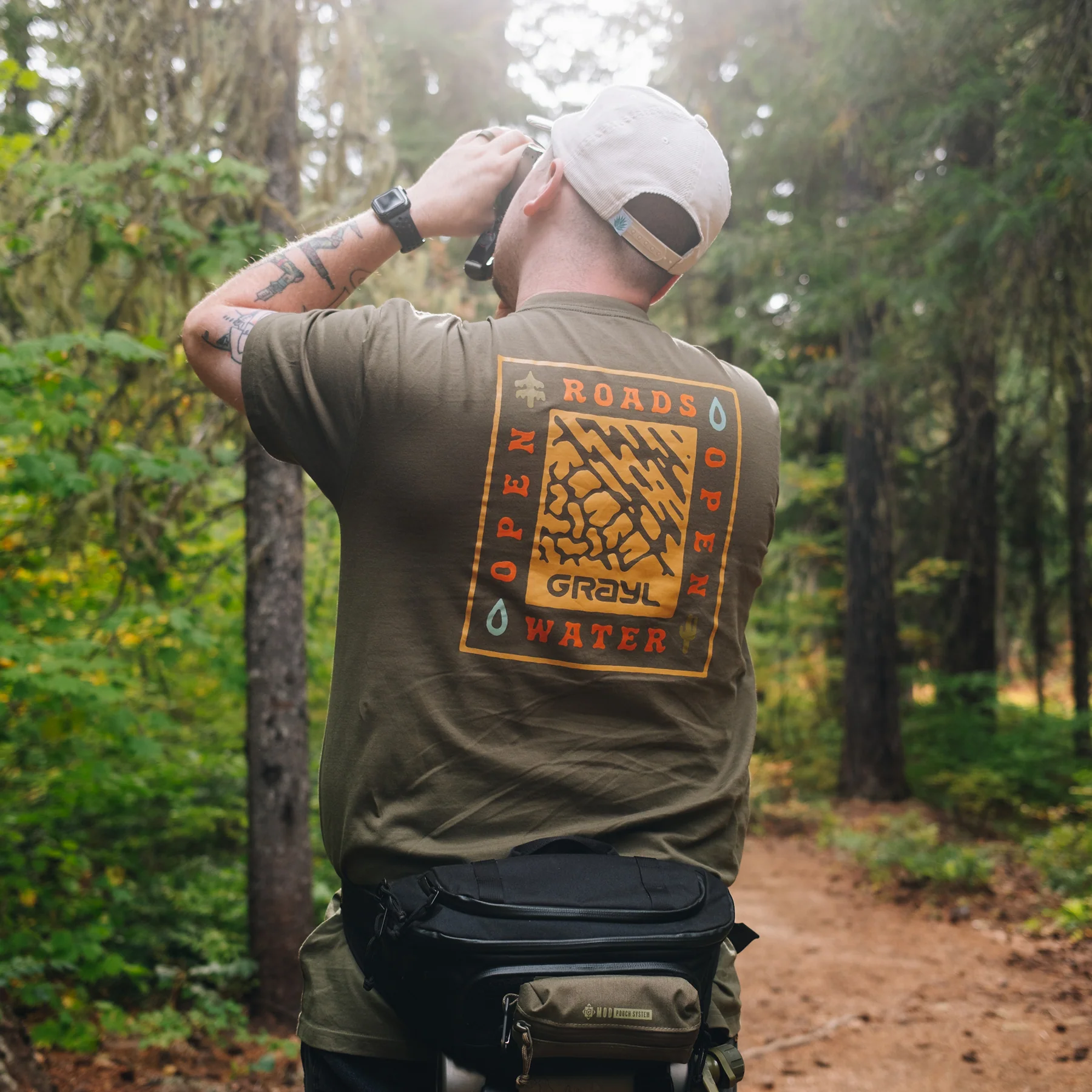 Open Roads, Open Water Tee - Army - Image 4