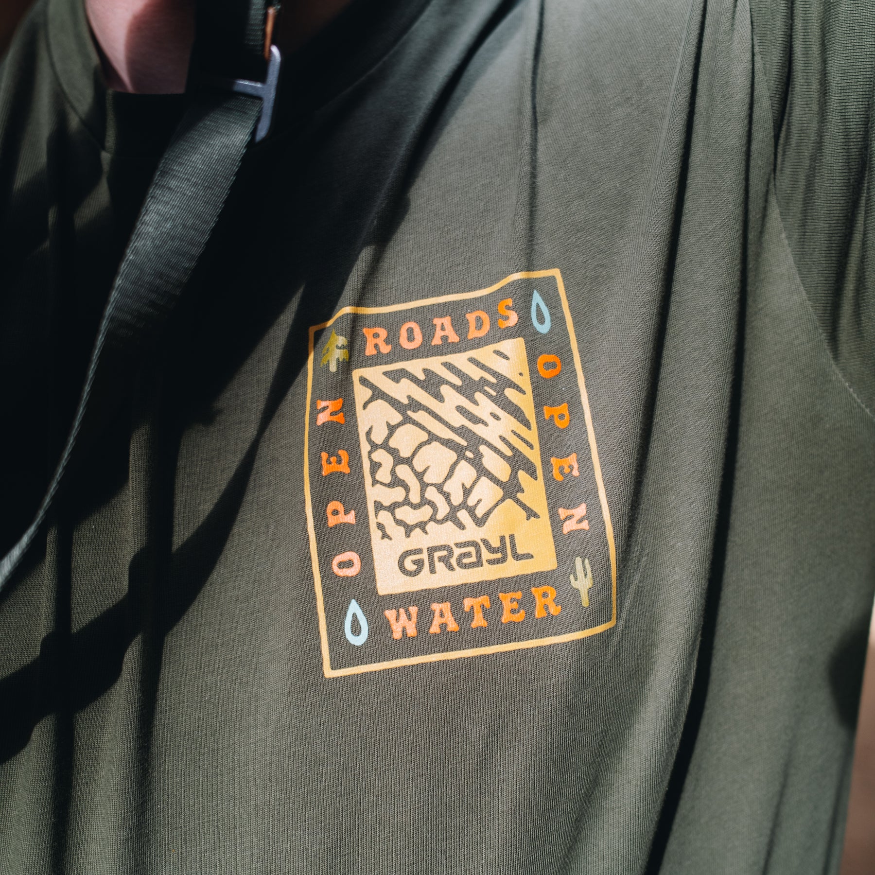Open Roads, Open Water Tee - Army - Image 5