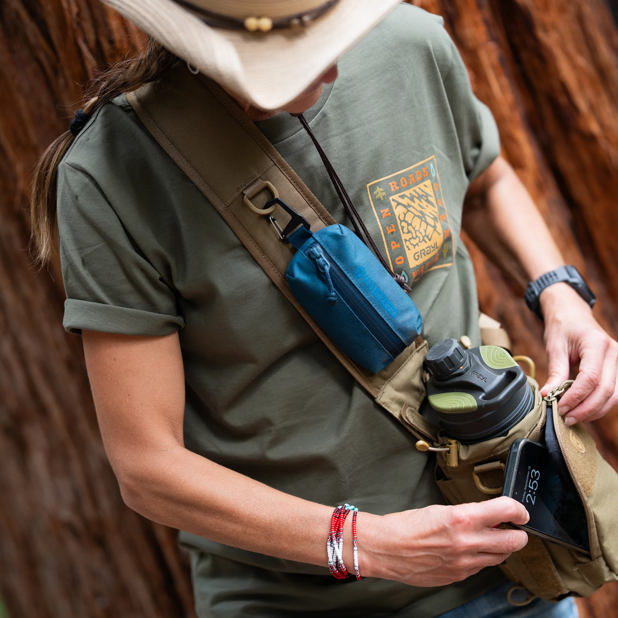 Open Roads, Open Water Tee - Army - Image 7